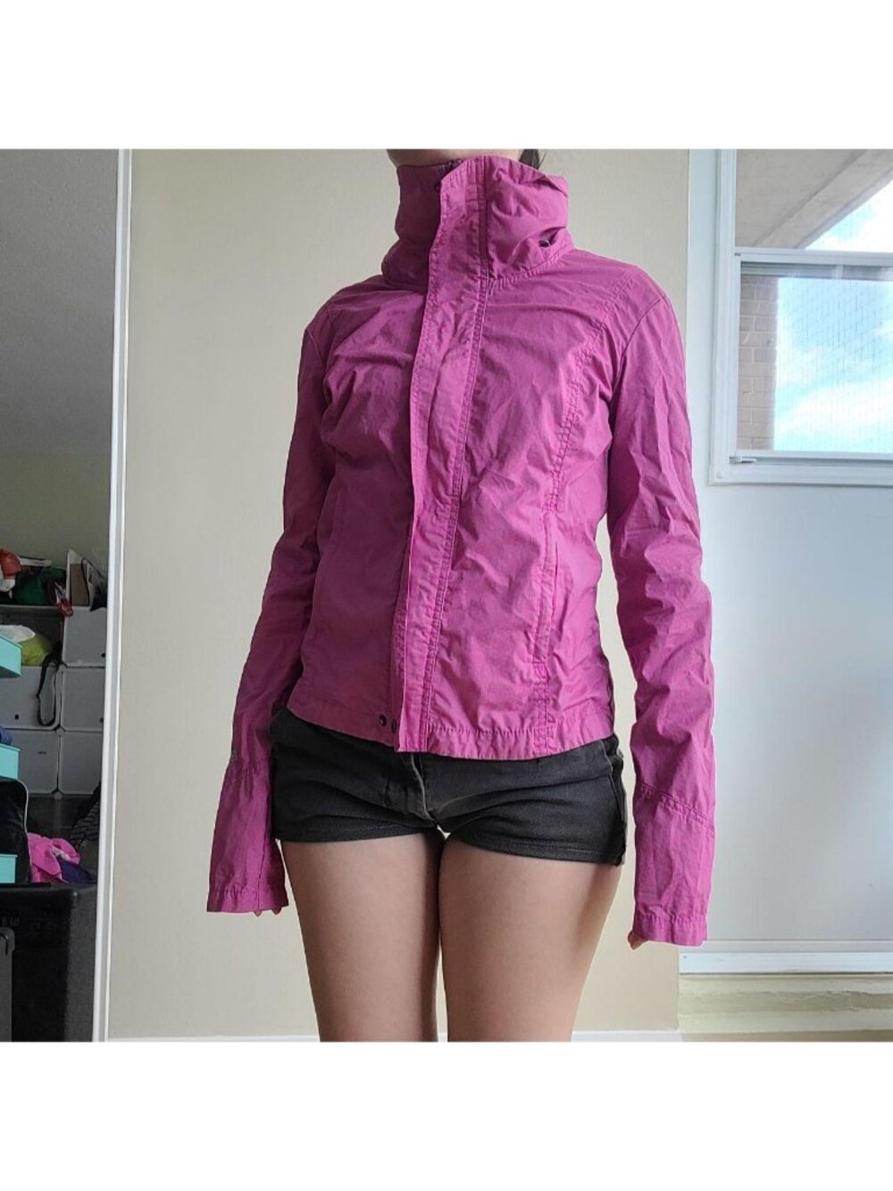 Bench Pink Fitted Turtleneck Slim Fit Jersey Jacket...